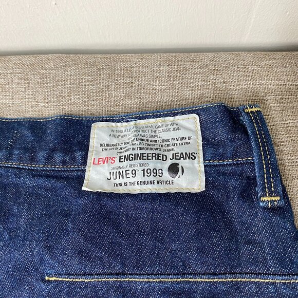 Levi's Engineered Jeans Men's 34 Button Fly Blue The Leg Twist Original 1999 VTG - Picture 8 of 16